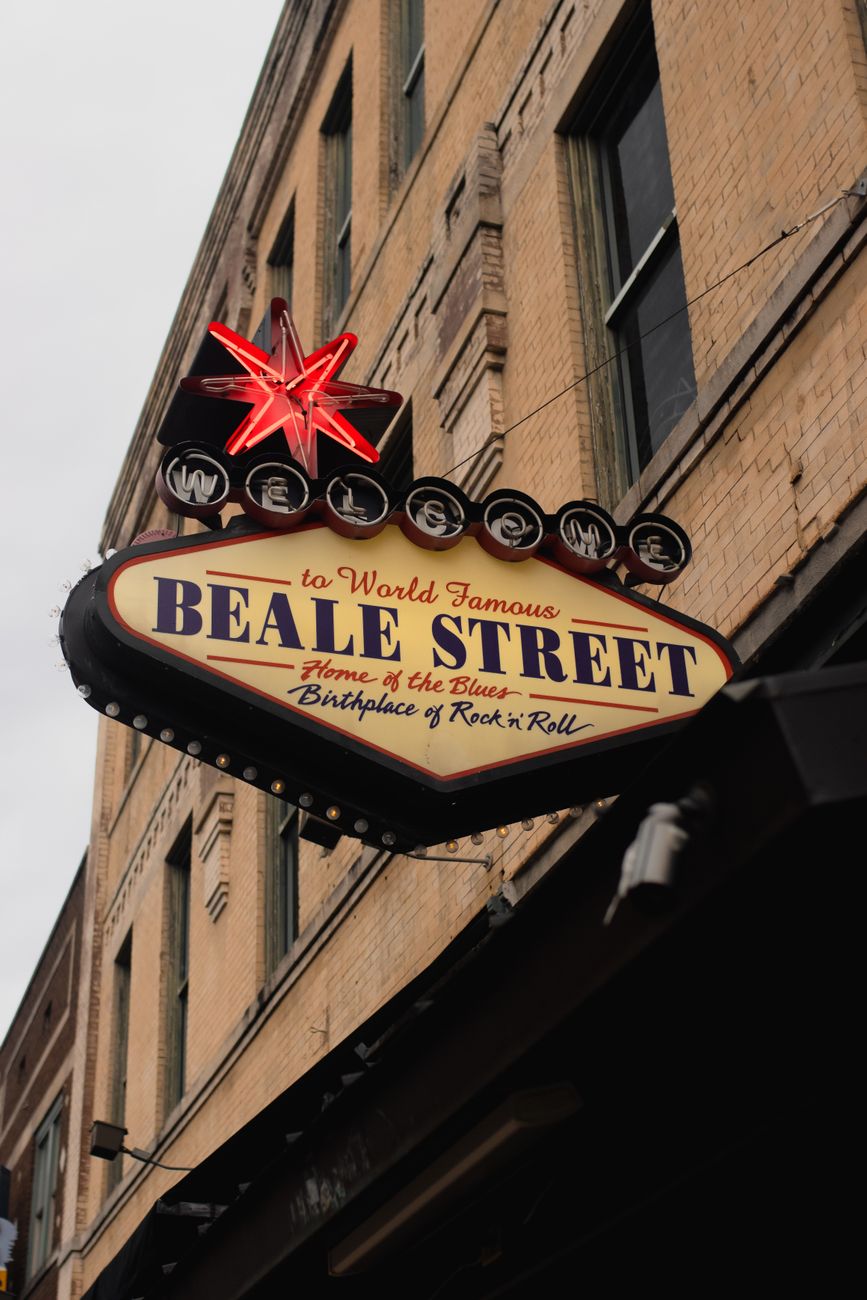 beale street neon sign in memphis iconic blues landmark